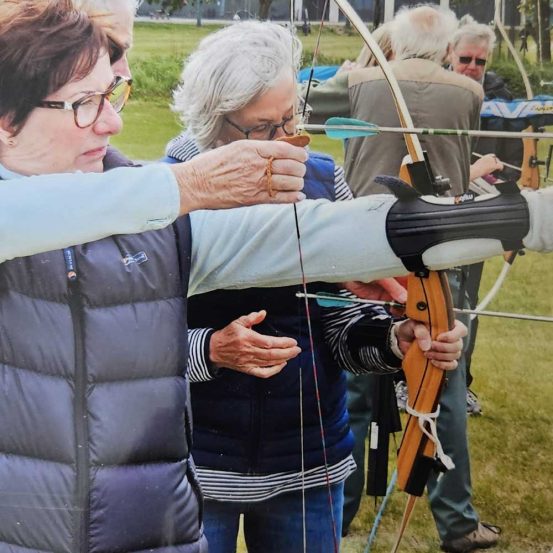 Ponteland Archers outdoors, on the line