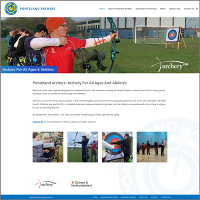 Ponteland Archers website home page image
